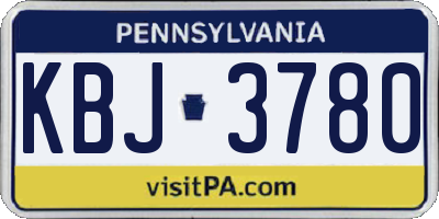 PA license plate KBJ3780
