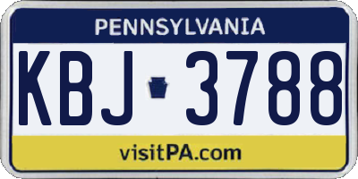 PA license plate KBJ3788