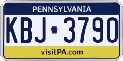 PA license plate KBJ3790