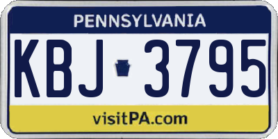 PA license plate KBJ3795