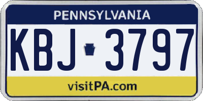 PA license plate KBJ3797