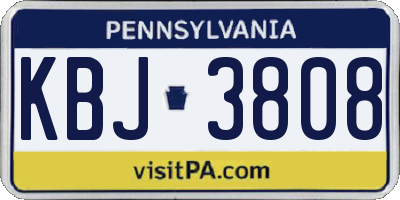 PA license plate KBJ3808