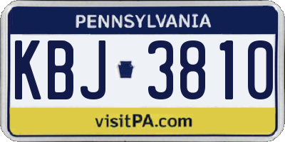PA license plate KBJ3810