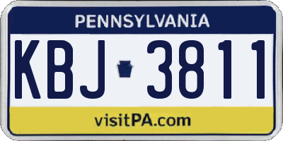 PA license plate KBJ3811