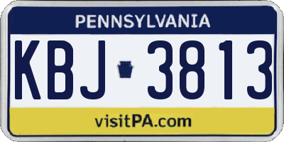 PA license plate KBJ3813