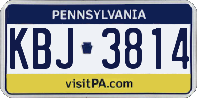 PA license plate KBJ3814