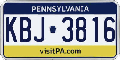 PA license plate KBJ3816