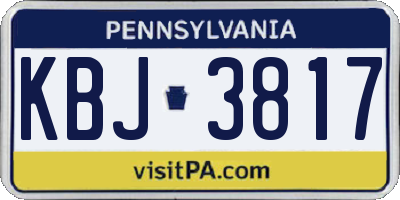 PA license plate KBJ3817