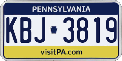 PA license plate KBJ3819