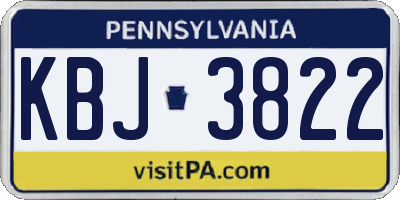 PA license plate KBJ3822