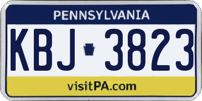 PA license plate KBJ3823