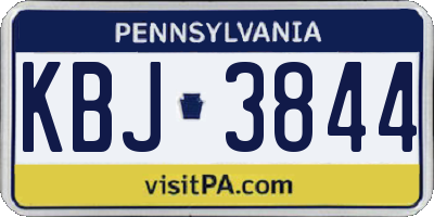PA license plate KBJ3844