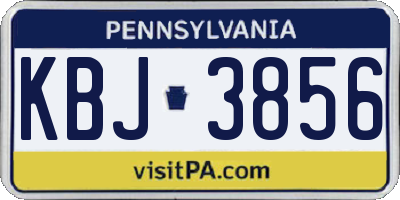PA license plate KBJ3856