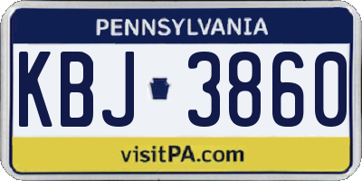 PA license plate KBJ3860