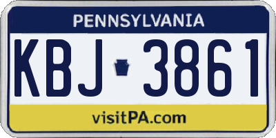 PA license plate KBJ3861