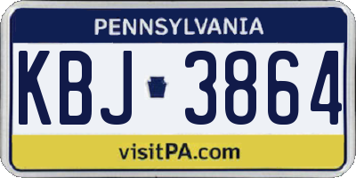 PA license plate KBJ3864