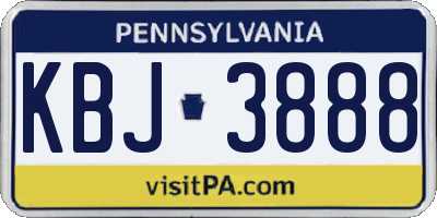 PA license plate KBJ3888