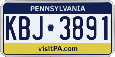 PA license plate KBJ3891