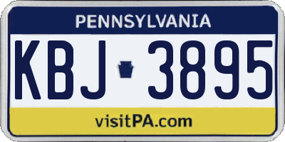 PA license plate KBJ3895