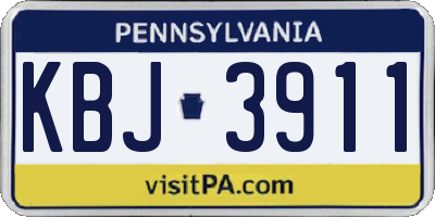 PA license plate KBJ3911