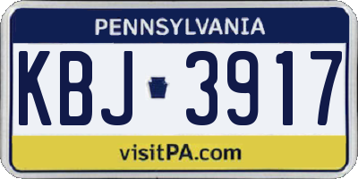 PA license plate KBJ3917