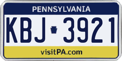 PA license plate KBJ3921