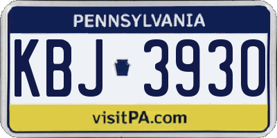 PA license plate KBJ3930