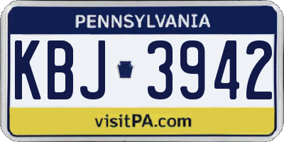 PA license plate KBJ3942