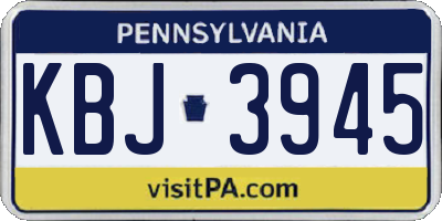 PA license plate KBJ3945