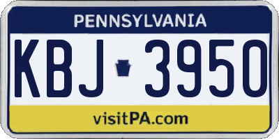 PA license plate KBJ3950