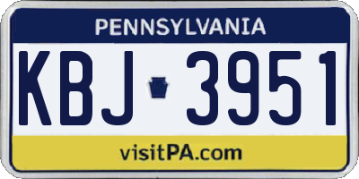 PA license plate KBJ3951