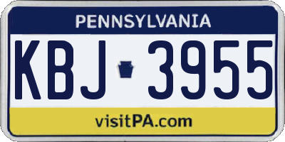 PA license plate KBJ3955