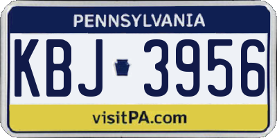 PA license plate KBJ3956