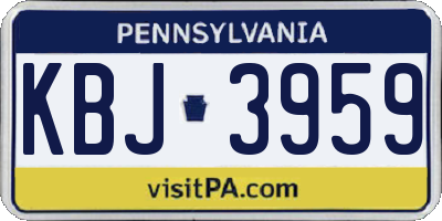 PA license plate KBJ3959