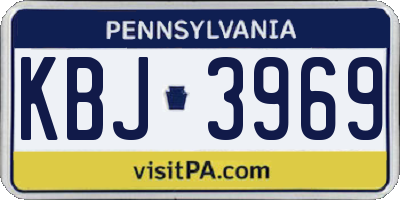 PA license plate KBJ3969