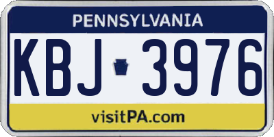 PA license plate KBJ3976
