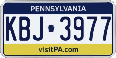 PA license plate KBJ3977