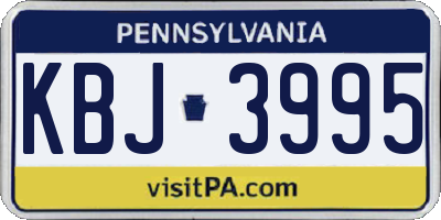 PA license plate KBJ3995