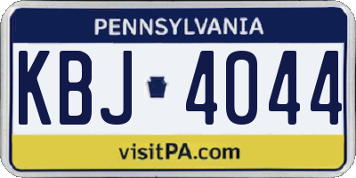 PA license plate KBJ4044