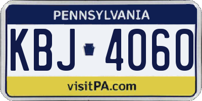 PA license plate KBJ4060