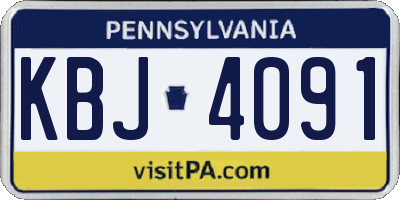 PA license plate KBJ4091