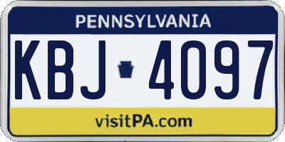 PA license plate KBJ4097
