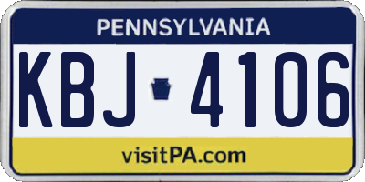 PA license plate KBJ4106
