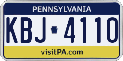 PA license plate KBJ4110