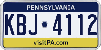PA license plate KBJ4112