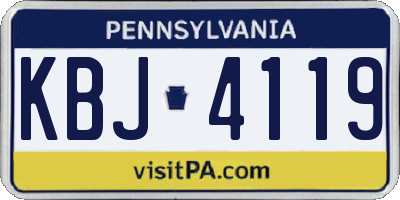 PA license plate KBJ4119