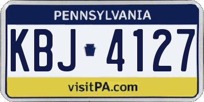 PA license plate KBJ4127