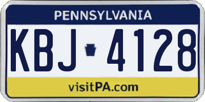 PA license plate KBJ4128