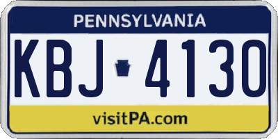 PA license plate KBJ4130