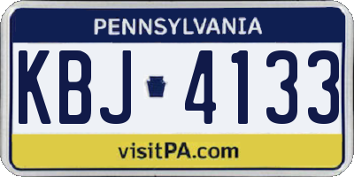 PA license plate KBJ4133